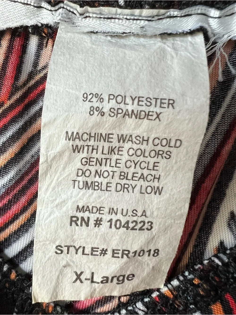 Vintage Palazzo Pants Wide Leg Geometric Stripe Stretch Retro Boho XL